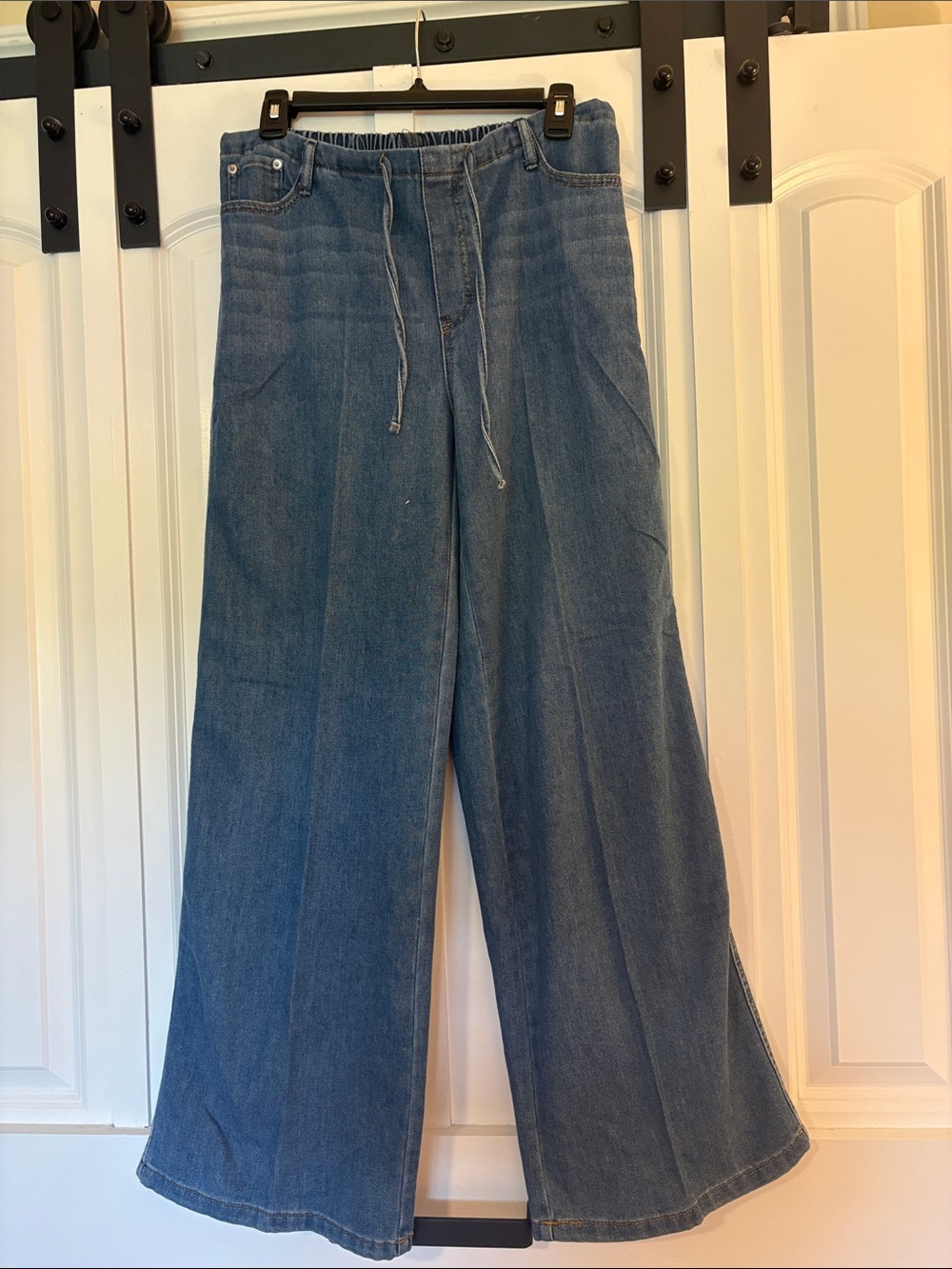 No Boundaries Blue Wide Leg Drawstring Jeans